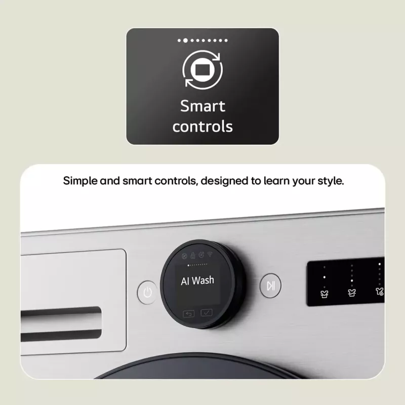 LG WT1210WWF lavasecadora de carga frontal 12 kg / 10 kg, 1400 rpm, Wi-Fi, blanca