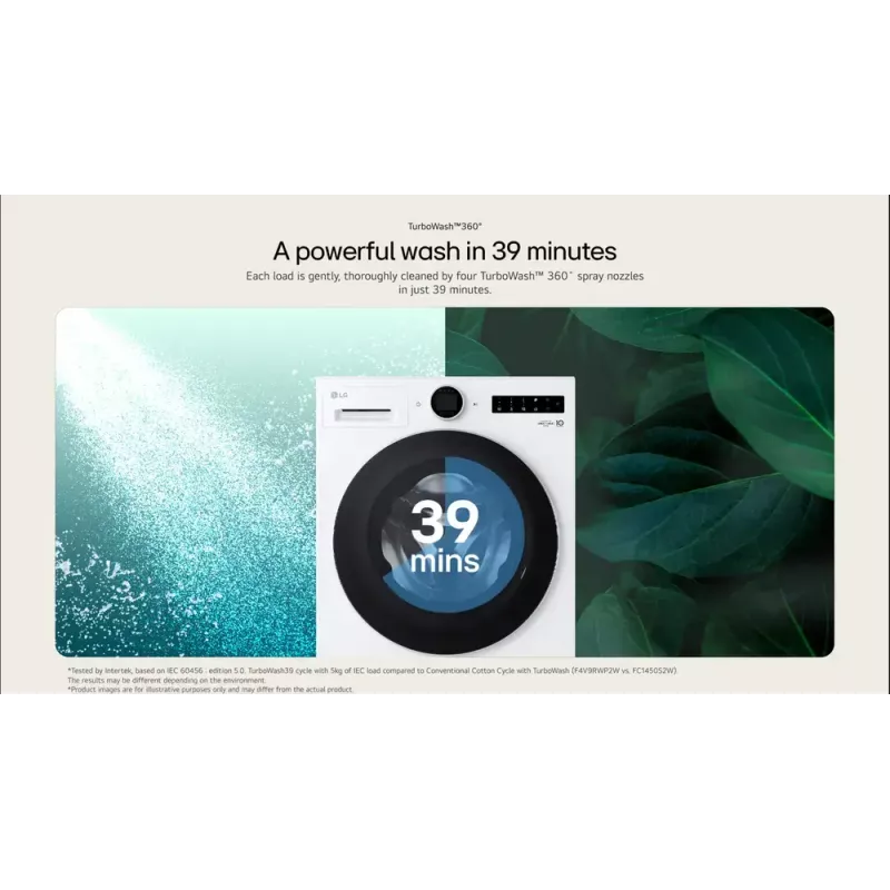 LG WT1210WWF lavasecadora de carga frontal 12 kg / 10 kg, 1400 rpm, Wi-Fi, blanca