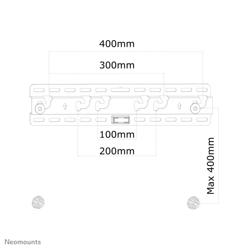 Neomounts LED-W040 Soporte de pared para TV 23-52 inch – ultrafino, 58,4 cm (23 inch), 132,1 cm (52 inch), 100 x 100 mm, 400 x 400 mm, Acero, Negro