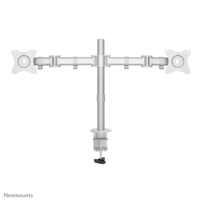 Neomounts NM-D135DSILVER Soporte para monitor 10-27 inch, pinza de mesa/pasacables de mesa, 8 kg, 25,4 cm (10 inch), 68,6 cm (27 inch), 100 x 100 mm, Plata