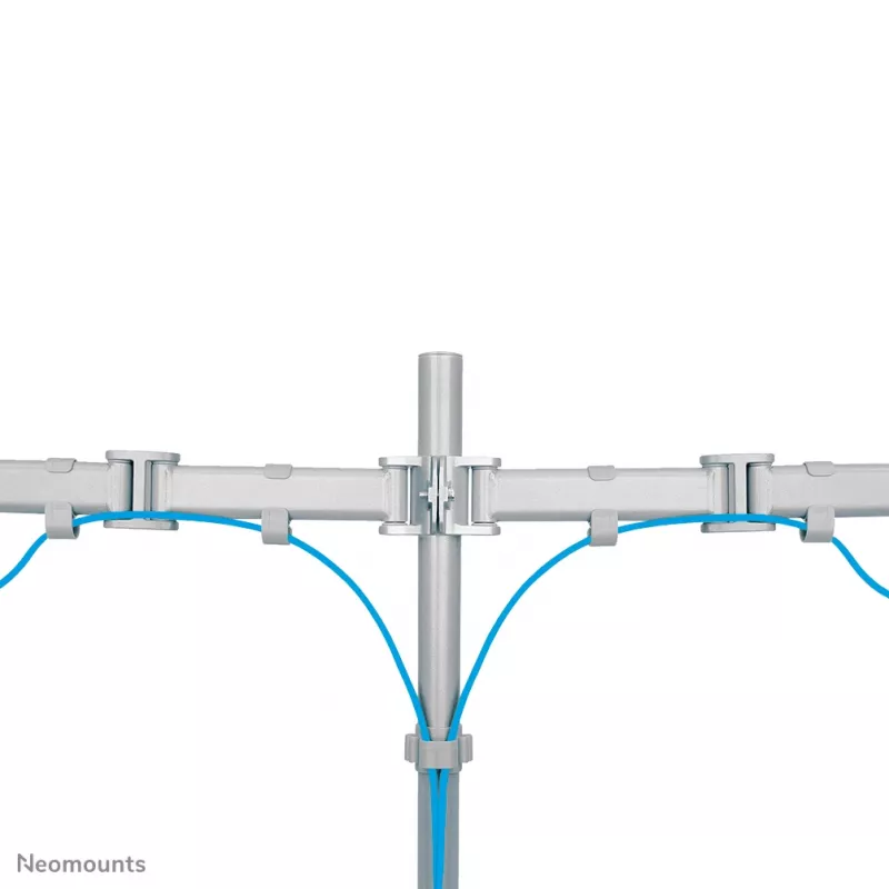 Neomounts NM-D135DSILVER Soporte para monitor 10-27 inch, pinza de mesa/pasacables de mesa, 8 kg, 25,4 cm (10 inch), 68,6 cm (27 inch), 100 x 100 mm, Plata