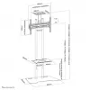 Soporte de suelo Neomounts PLASMA-M1700ES para pantallas de 32 inch–70 inch, 50 kg, VESA 200x200–600x400, altura 1475–1635 mm, inclinación 0–15° (negro)