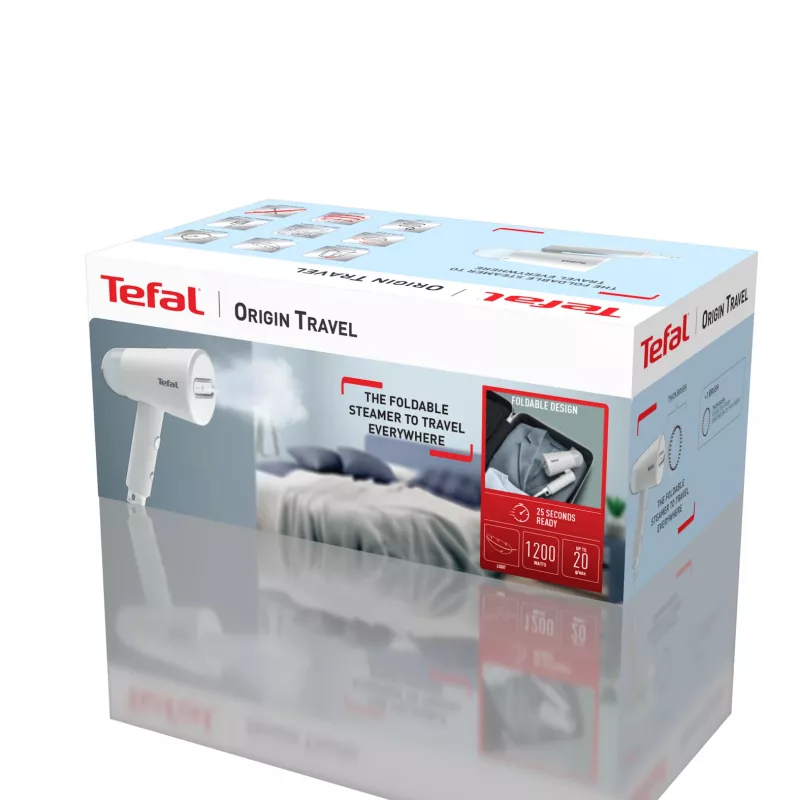 Tefal Origin Travel DT1020 Plancha de vapor de mano 0,07 L 1200 W Gris, Blanco