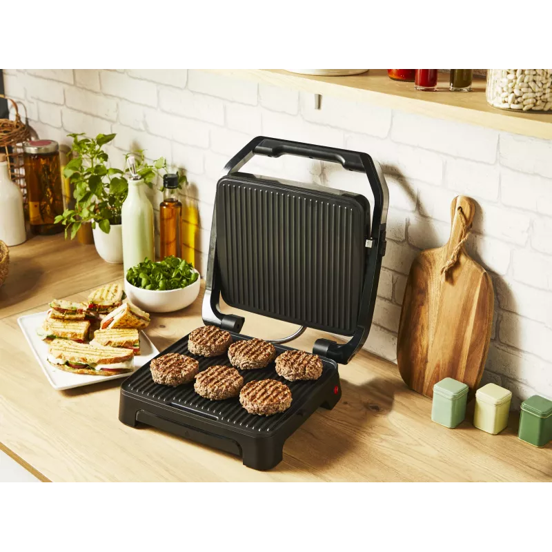 Parrilla de contacto Tefal Inicio Adjust GC272D10 con placas antiadherentes y temperatura ajustable