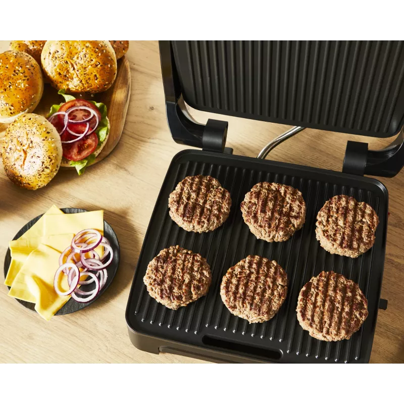 Parrilla de contacto Tefal Inicio Adjust GC272D10 con placas antiadherentes y temperatura ajustable