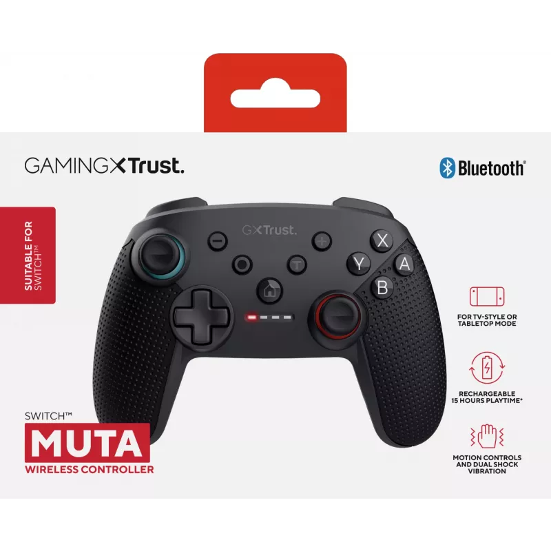 Trust GXT 1246 MUTA Negro Bluetooth Mando de juegos Analógico / Digital Nintendo Switch, Nintendo Switch Lite, Nintendo Switch OLED