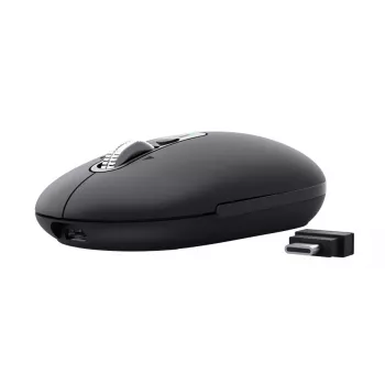 Ratón TRUST Seron Slim Multi — ratón de oficina ambidiestro, óptico 3200 DPI, RF Inalámbrico + Bluetooth, 7 botones, negro