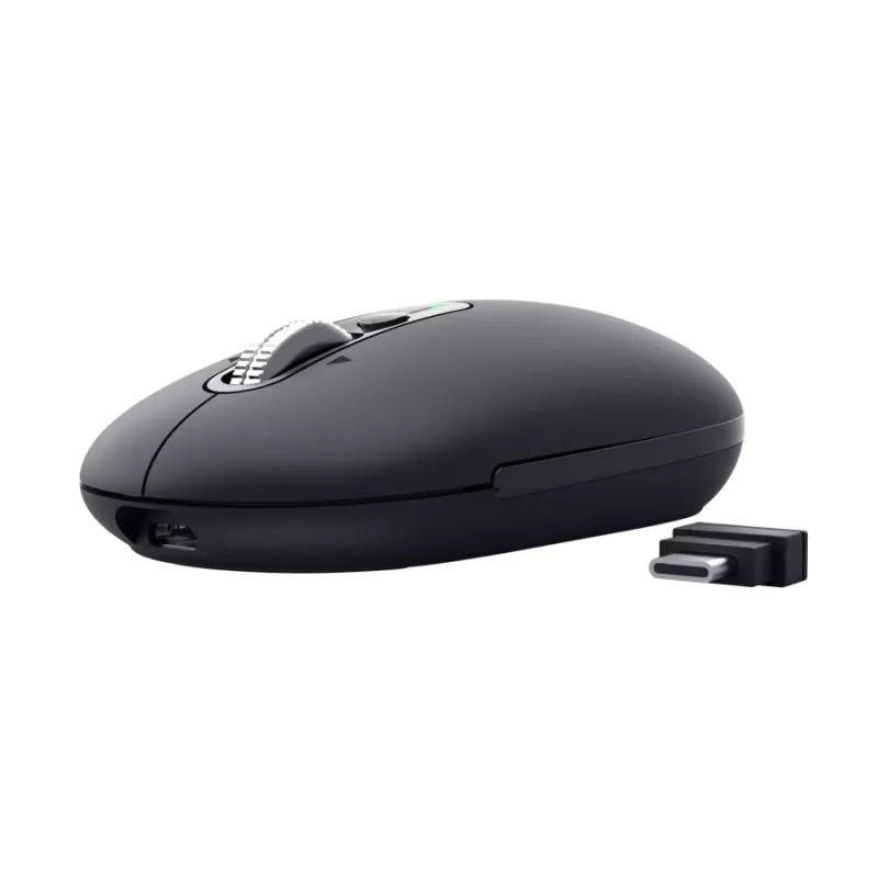 Ratón TRUST Seron Slim Multi — ratón de oficina ambidiestro, óptico 3200 DPI, RF Inalámbrico + Bluetooth, 7 botones, negro