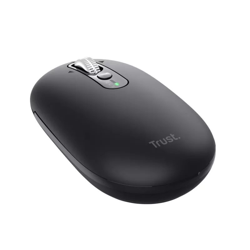 Ratón TRUST Seron Slim Multi — ratón de oficina ambidiestro, óptico 3200 DPI, RF Inalámbrico + Bluetooth, 7 botones, negro