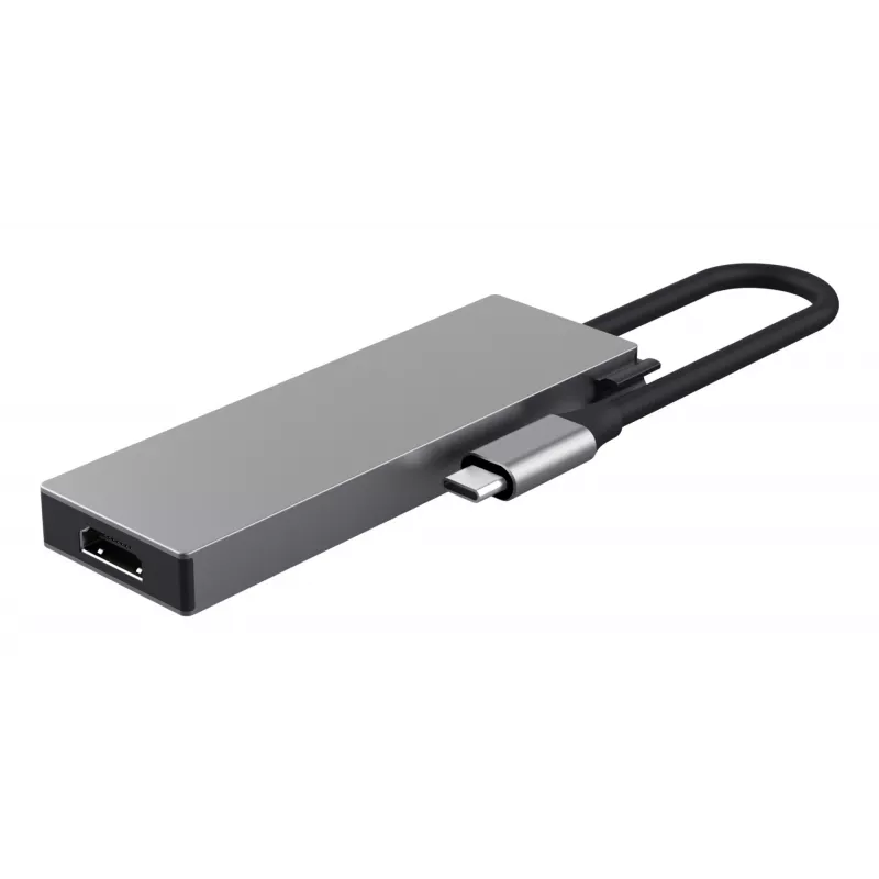 Hub USB Type-C TRUST 26062 — HDMI + USB 3.2 Gen 1 Type-A y Type-C, Gris, 5 conexiones