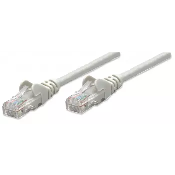 Intellinet Cable de red patch, Cat5e, 10 m, Gris, CCA, U/UTP, PVC, RJ45, contactos dorados, funda antipellizcos, conector moldeado, garantía de por vida