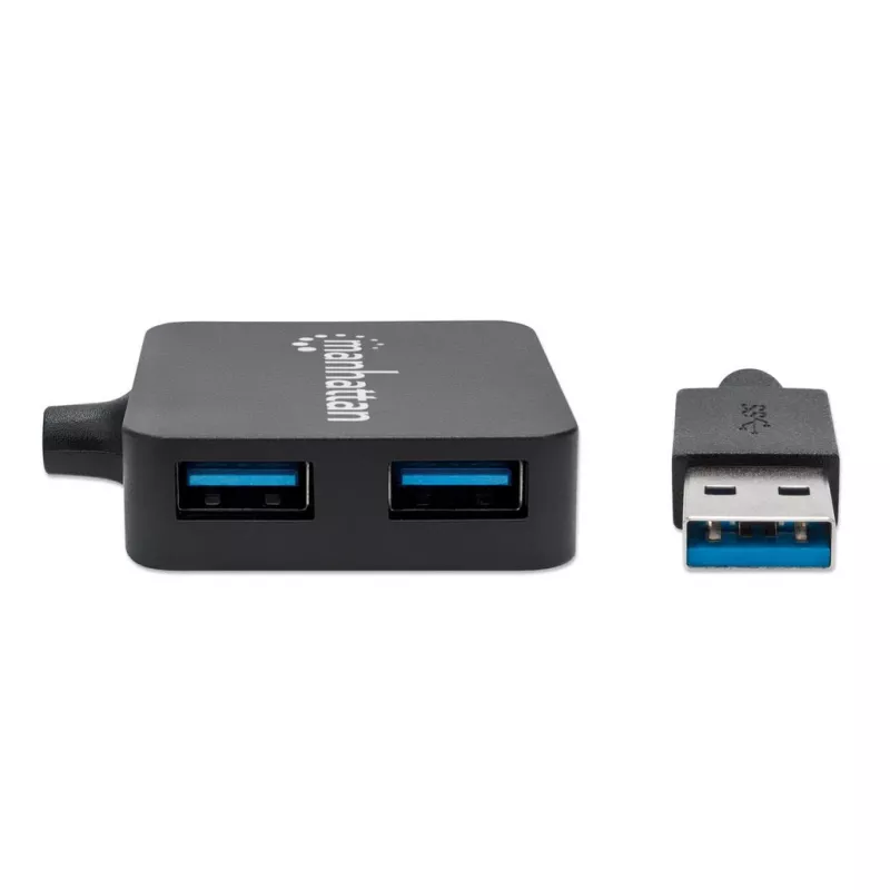 Manhattan 162296 hub USB-A de 4 puertos, 4x USB-A, 5 Gbps (USB 3.2 Gen1 / USB 3.0), alimentado por bus, de sobremesa