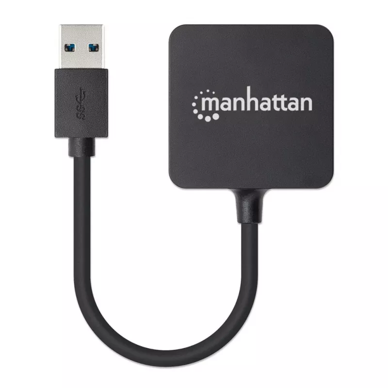 Manhattan 162296 hub USB-A de 4 puertos, 4x USB-A, 5 Gbps (USB 3.2 Gen1 / USB 3.0), alimentado por bus, de sobremesa
