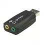 Manhattan 150859 adaptador de sonido 3D USB-A, de USB-A a entrada de micrófono y salida de audio de 3,5 mm, 480 Mbps (USB 2.0), estéreo