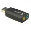 Manhattan 150859 adaptador de sonido 3D USB-A, de USB-A a entrada de micrófono y salida de audio de 3,5 mm, 480 Mbps (USB 2.0), estéreo