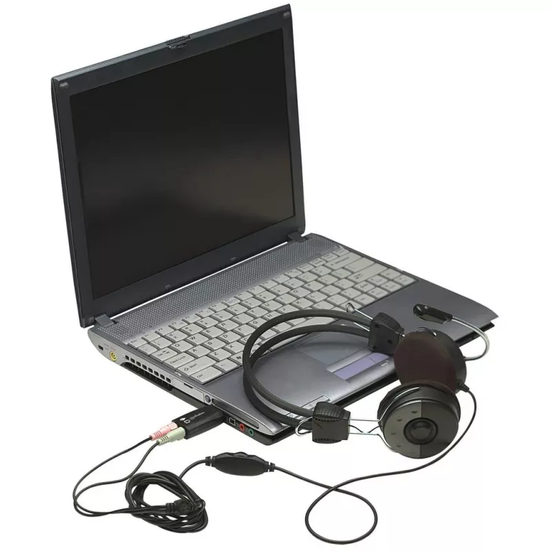 Manhattan 150859 adaptador de sonido 3D USB-A, de USB-A a entrada de micrófono y salida de audio de 3,5 mm, 480 Mbps (USB 2.0), estéreo