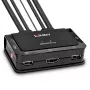 Conmutador KVM Lindy 2 puertos HDMI 4K30, USB 2.0 y audio con cable, 1920 x 1080 píxeles, negro