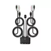 Conmutador KVM Lindy 2 puertos HDMI 4K30, USB 2.0 y audio con cable, 1920 x 1080 píxeles, negro