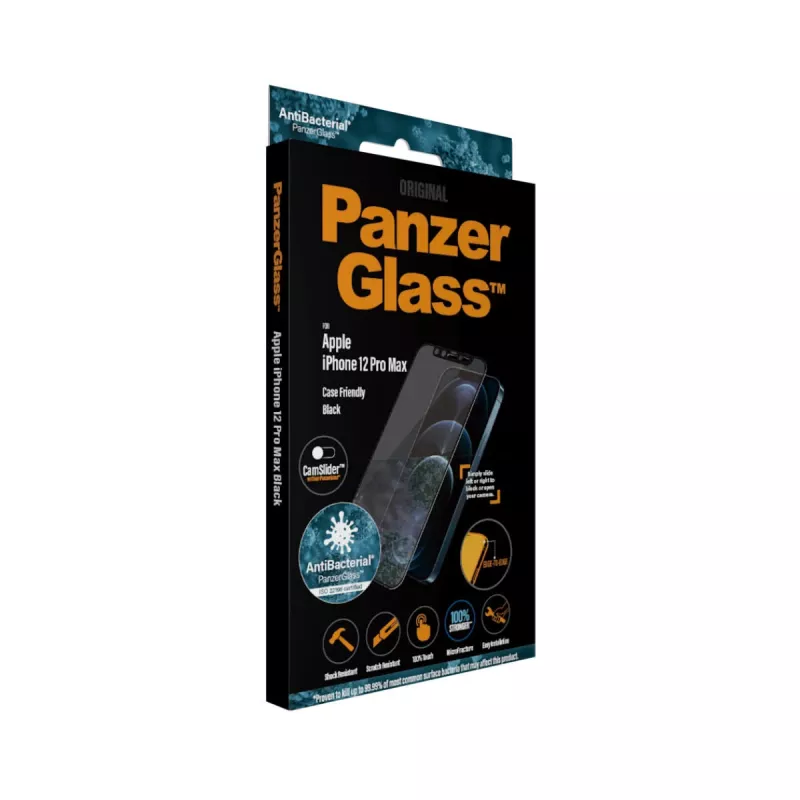 Protector de pantalla PanzerGlass ® CamSlider® iPhone 12 Pro Max | sin bordes