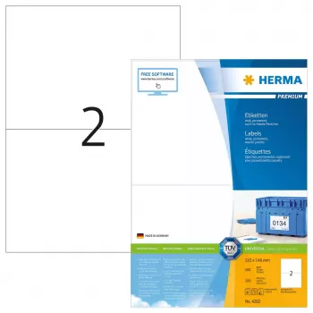 Etiquetas autoadhesivas para impresora HERMA Labels Premium A4 210x148 mm