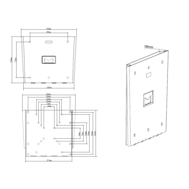 Soporte de pared Multibrackets M VESA III negro 75 100 200x100 200x200 30 kg