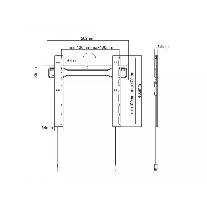 Soporte de pared Multibrackets M VESA Super slim Fixed 400 MAX