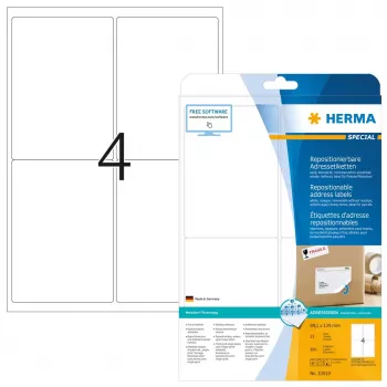 Etiquetas de dirección removibles HERMA 100 uds. A4 99,1x139 mm