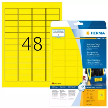 Etiquetas de impresora autoadhesivas HERMA Labels resistentes de alta visibilidad A4 45,7x21,2 mm