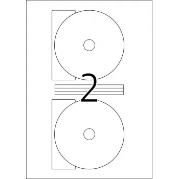 Etiqueta de impresora autoadhesiva HERMA Etiquetas para CD Maxi A4 Ø 116 mm