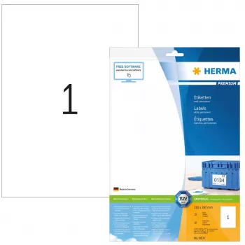 Etiquetas de impresora autoadhesivas HERMA Labels Premium A4 210x297 mm blanco papel mate 10 uds.