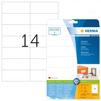 Etiquetas de impresora autoadhesivas HERMA Premium A4 105x42,3 mm 350 uds.