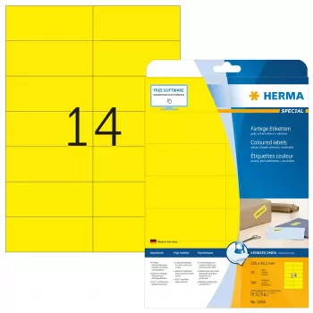Etiquetas autoadhesivas HERMA 5058 amarillo 105x42.3 mm 280 uds.