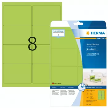 Etiquetas neón HERMA A4 99,1 x 67,7 mm 160 uds.