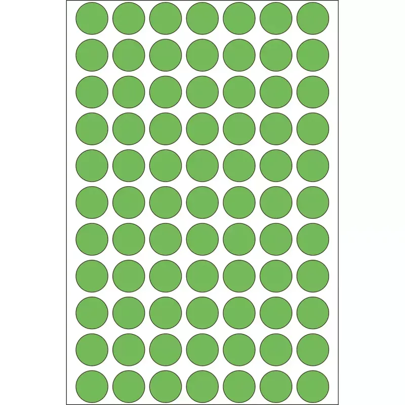 Etiquetas multiuso HERMA 2464 uds. verde redondas 13 mm