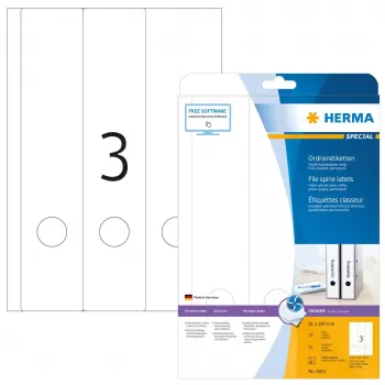 Etiquetas autoadhesivas para impresora HERMA etiquetas de archivo para inyección de tinta A4 61x297 mm