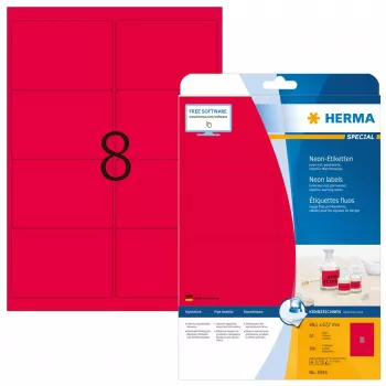 Etiqueta autoadhesiva para impresora HERMA etiquetas neón A4 99,1x67,7 mm