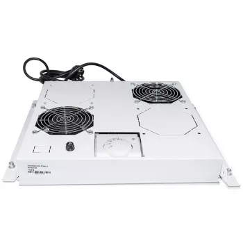 Intellinet unidad de ventilación de 2 ventiladores para racks de 19 pulgadas, montaje en techo, con termostato, gris