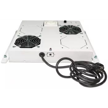 Intellinet unidad de ventilación de 2 ventiladores para racks de 19 pulgadas, montaje en techo, con termostato, gris