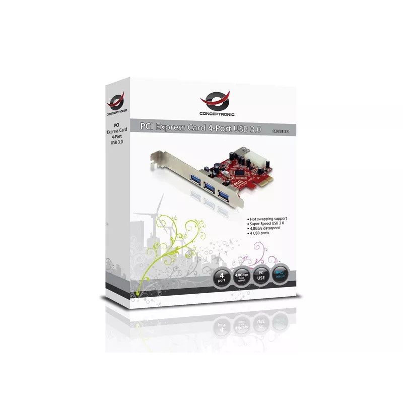 Tarjeta PCI Express Conceptronic C4USB3EXI 4 puertos USB 3.0