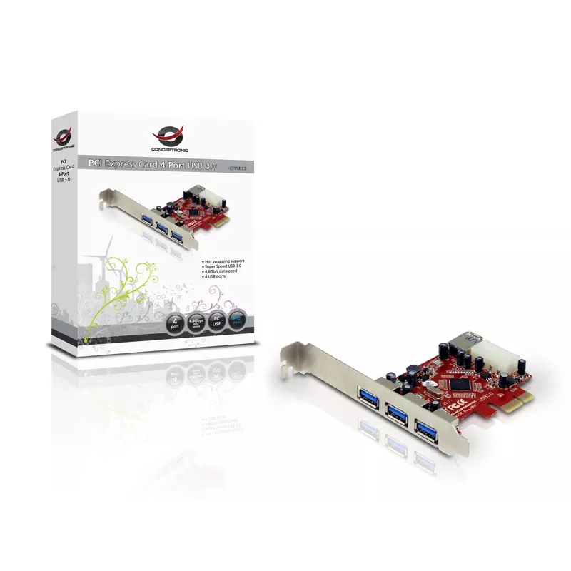 Tarjeta PCI Express Conceptronic C4USB3EXI 4 puertos USB 3.0