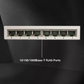 Lindy switch de red - Gigabit, sobremesa, 8 puertos, 10/100/1000