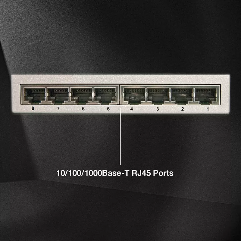 Lindy switch de red - Gigabit, sobremesa, 8 puertos, 10/100/1000