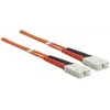 Intellinet latiguillo de fibra óptica, OM2, SC/SC, 2 m, naranja, dúplex, multimodo, 50/125 µm, LSZH, fibra óptica, garantía de por vida