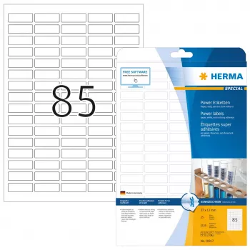 Etiquetas autoadhesivas para impresora HERMA A4 37x13 mm blancas extra fuerte adherencia 2125 unidades