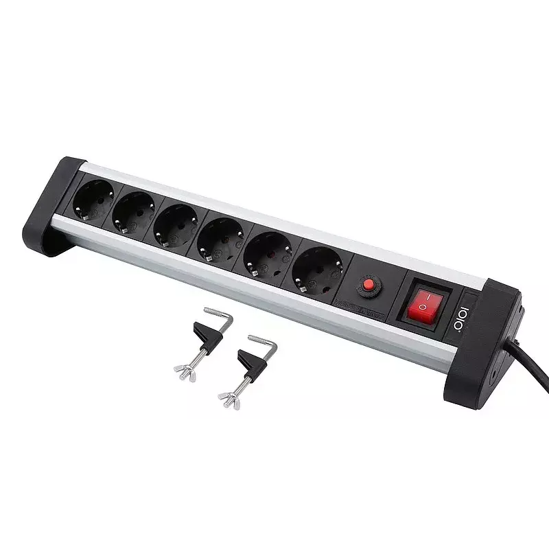 Regleta de enchufes Olympia SL 2625 S 1,5 m 6 tomas AC interior negro plata