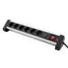 Regleta de enchufes Olympia SL 2625 S 1,5 m 6 tomas AC interior negro plata