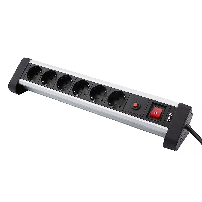 Regleta de enchufes Olympia SL 2625 S 1,5 m 6 tomas AC interior negro plata