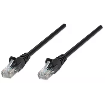 Cable de red Intellinet, Cat6, 15 m, negro, CCA, U/UTP, PVC, RJ45, contactos dorados, snagless, con alivio de tensión, garantía de por vida