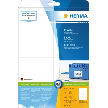 Etiqueta de impresora autoadhesiva HERMA Labels Premium A4 105x148 mm