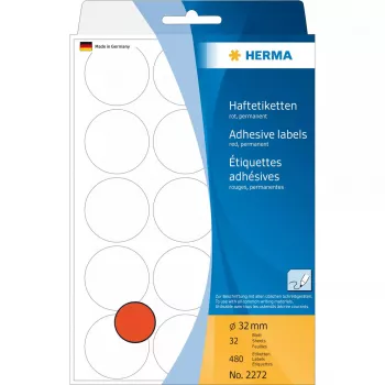 Etiquetas multiusos HERMA 480 uds. redondas rojas 32 mm